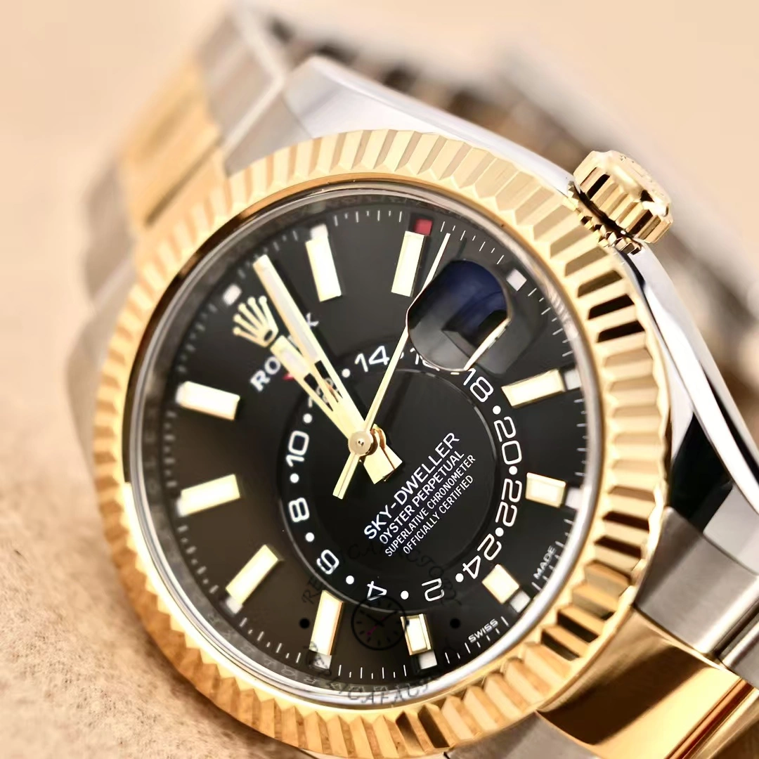 Rolex Sky-Dweller 326933 Black Dial Stainless Steel 42MM Mens Replica Watch