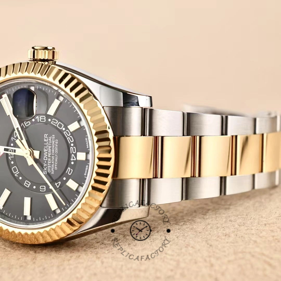 Rolex Sky-Dweller 326933 Black Dial Stainless Steel 42MM Mens Replica Watch