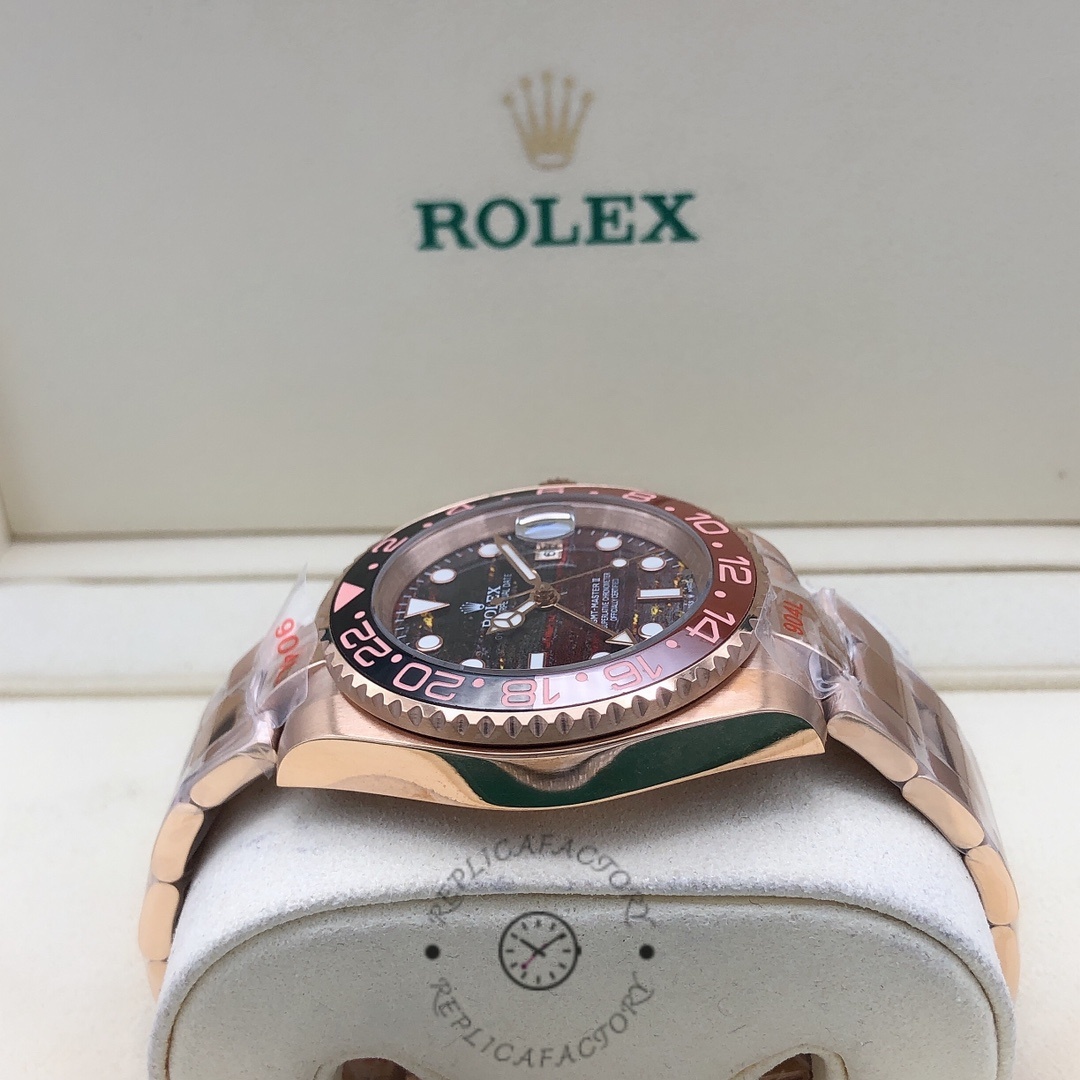 2025 Rolex GMT Master II 18k Everose Gold M126715CHNR 0002 Replica