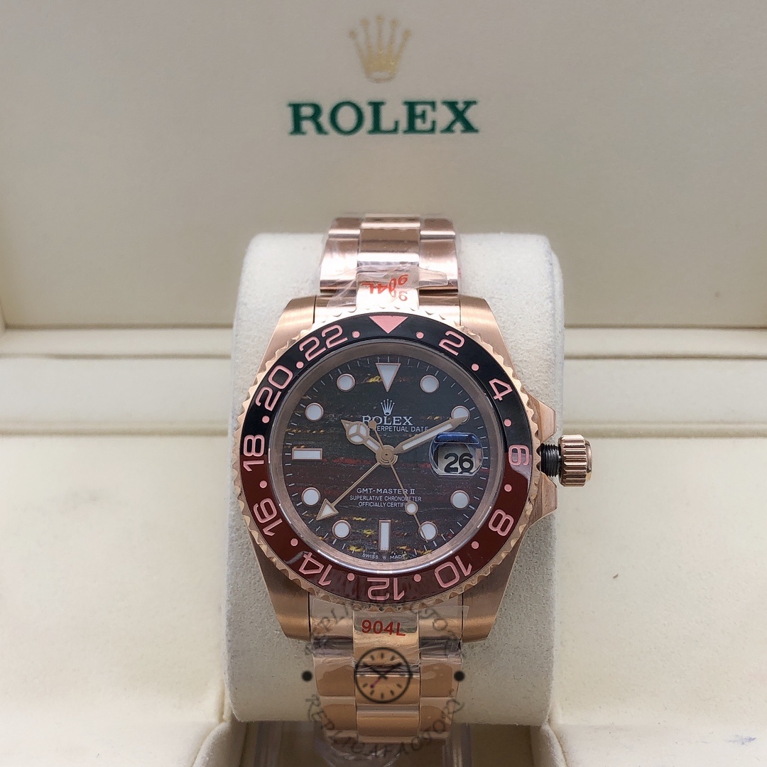 2025 Rolex GMT Master II 18k Everose Gold M126715CHNR 0002 Replica