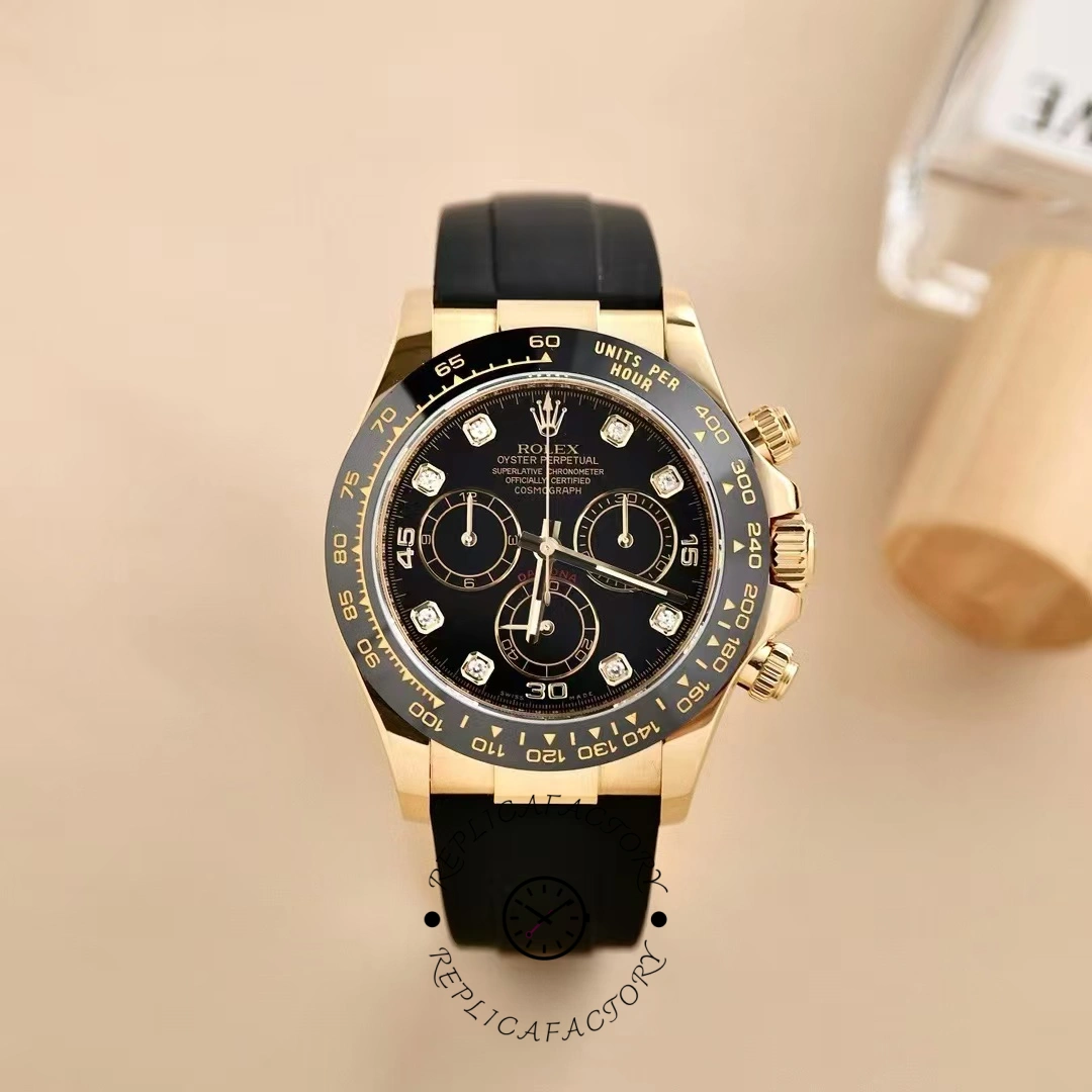 Rolex Daytona 116518LN Black Diamond Dial 40mm Mens Replica Watch