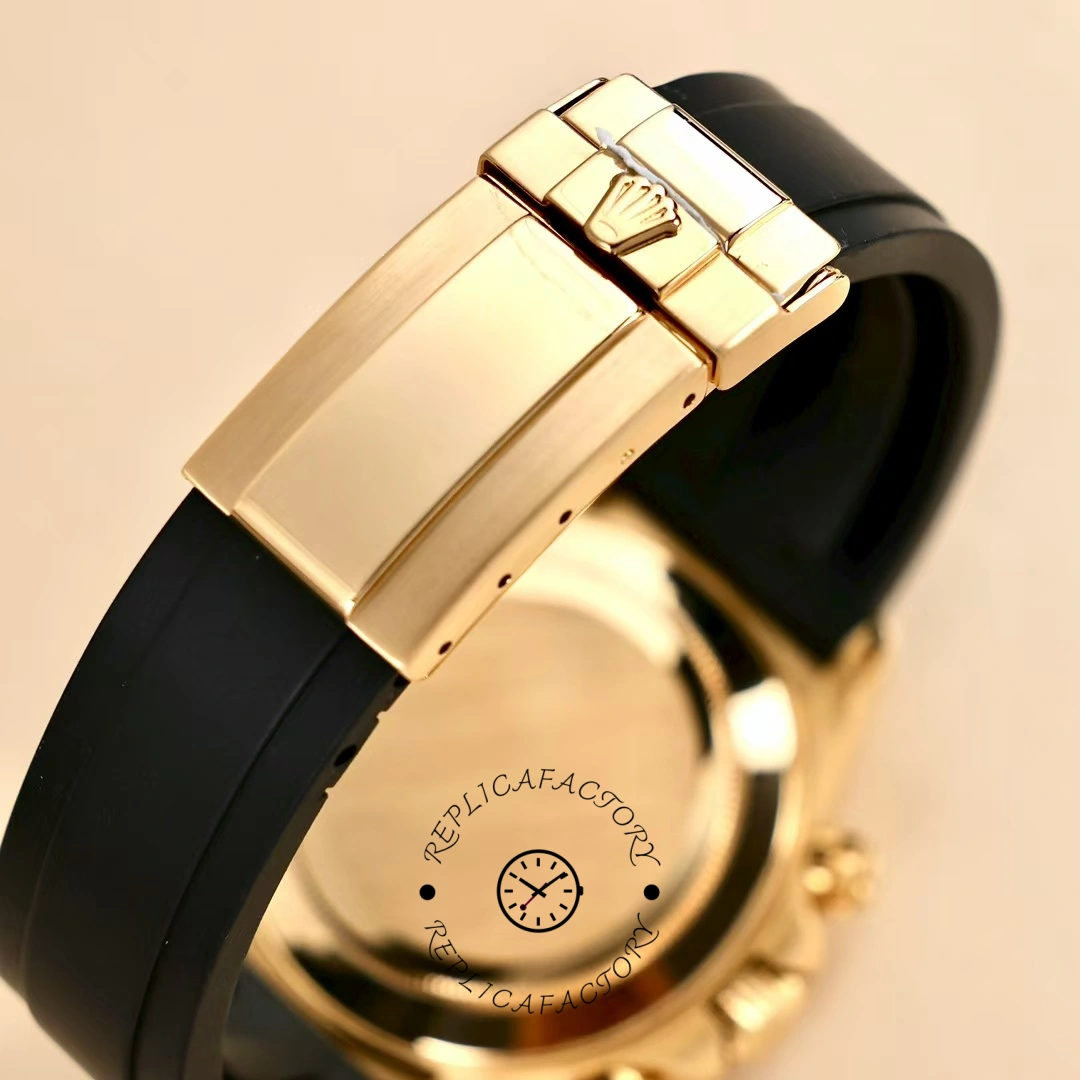 Rolex Cosmograph Daytona 116588 Yellow Gold Black Rubber Strap 40mm Mens Replica Watch