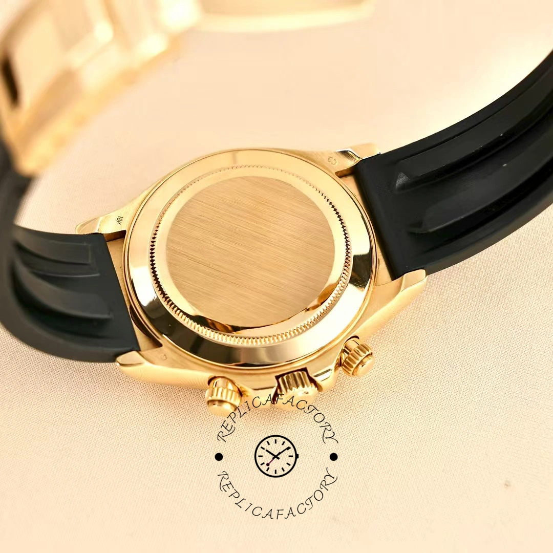 Rolex Cosmograph Daytona 116588 Yellow Gold Black Rubber Strap 40mm Mens Replica Watch