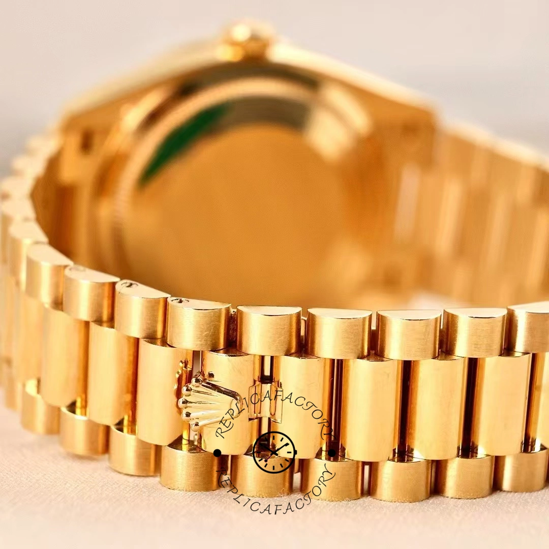 Rolex Day-Date 128348RBR Turquoise Diamond Dial Yellow Gold 36MM Unisex Replica Watch