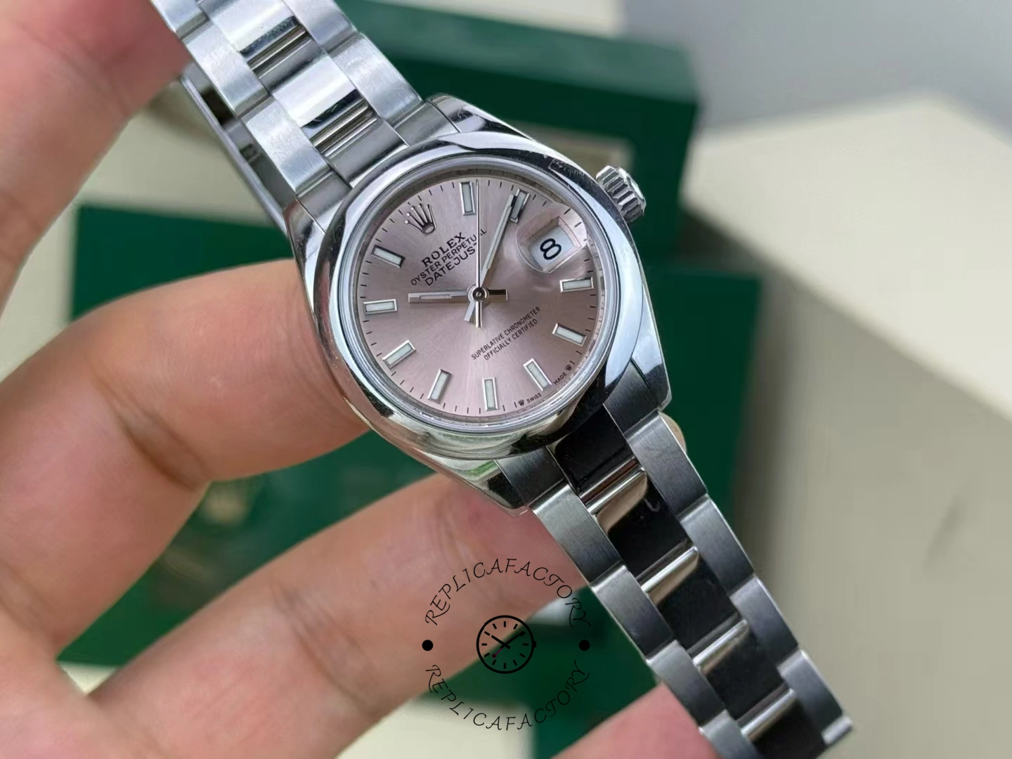 Rolex Datejust 179160 Pink Index Dial Domed Bezel 26MM Lady Replica Watch