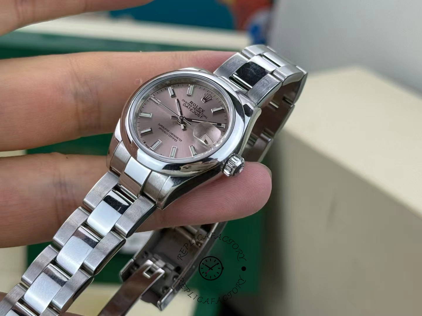 Rolex Datejust 179160 Pink Index Dial Domed Bezel 26MM Lady Replica Watch