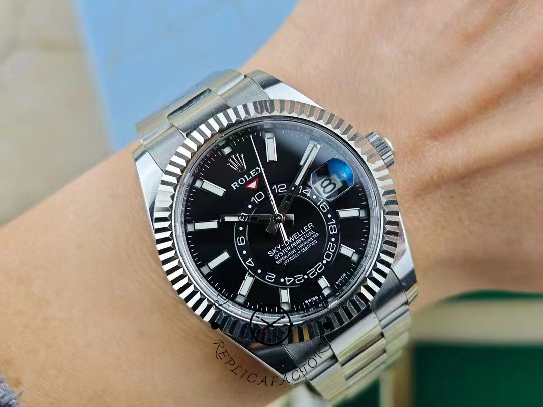Rolex Sky Dweller 42 White Rolesor Black Dial Oyster M336934 0007 Men's Watch