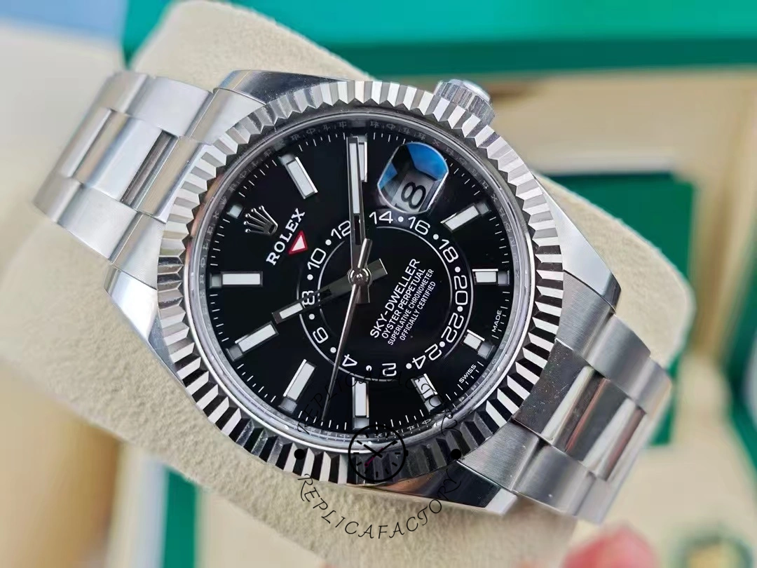 Rolex Sky Dweller 42 White Rolesor Black Dial Oyster M336934 0007 Men's Watch
