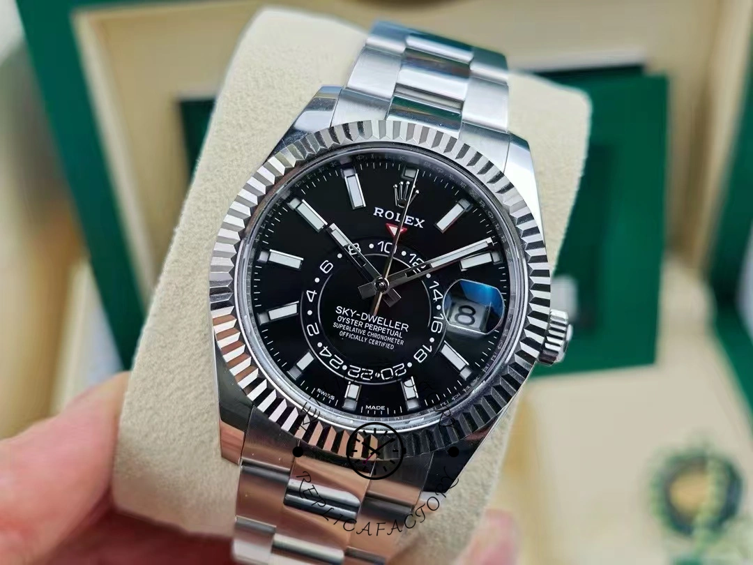 Rolex Sky Dweller 42 White Rolesor Black Dial Oyster M336934 0007 Men's Watch