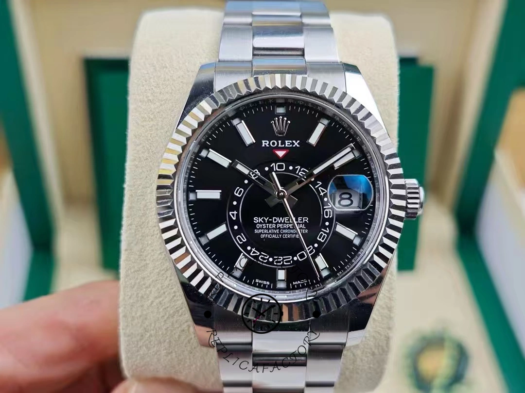 Rolex Sky Dweller 42 White Rolesor Black Dial Oyster M336934 0007 Men's Watch