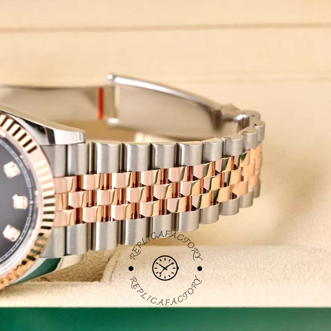 Rolex Datejust 36 Everose Gold Black Diamond Dial M126231 0019 Women's Watch