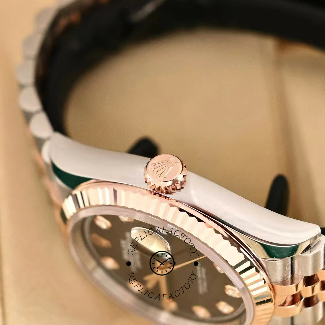 Rolex Datejust 36 Everose Gold Black Diamond Dial M126231 0019 Women's Watch