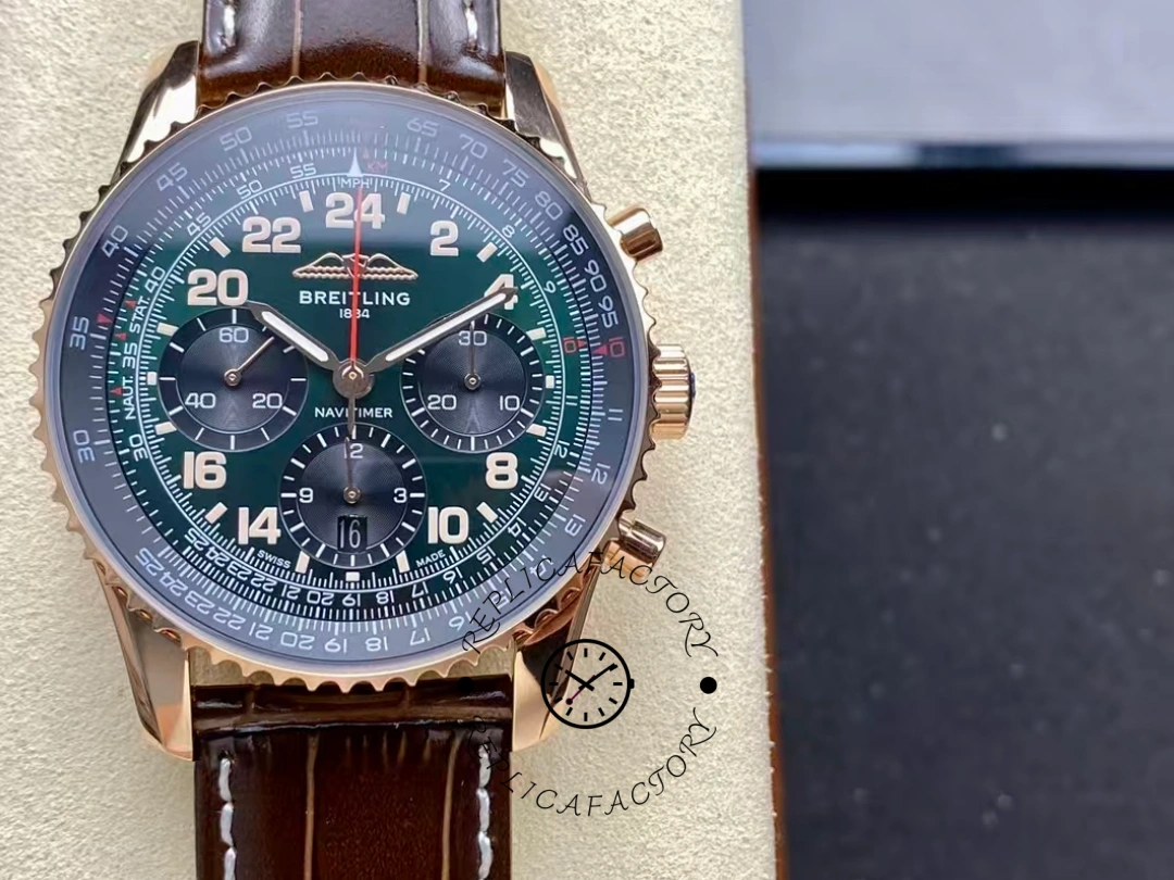 Breitling Navitimer B12 Chronograph 41 RB12302A1L1P1 Brown Strap Replica