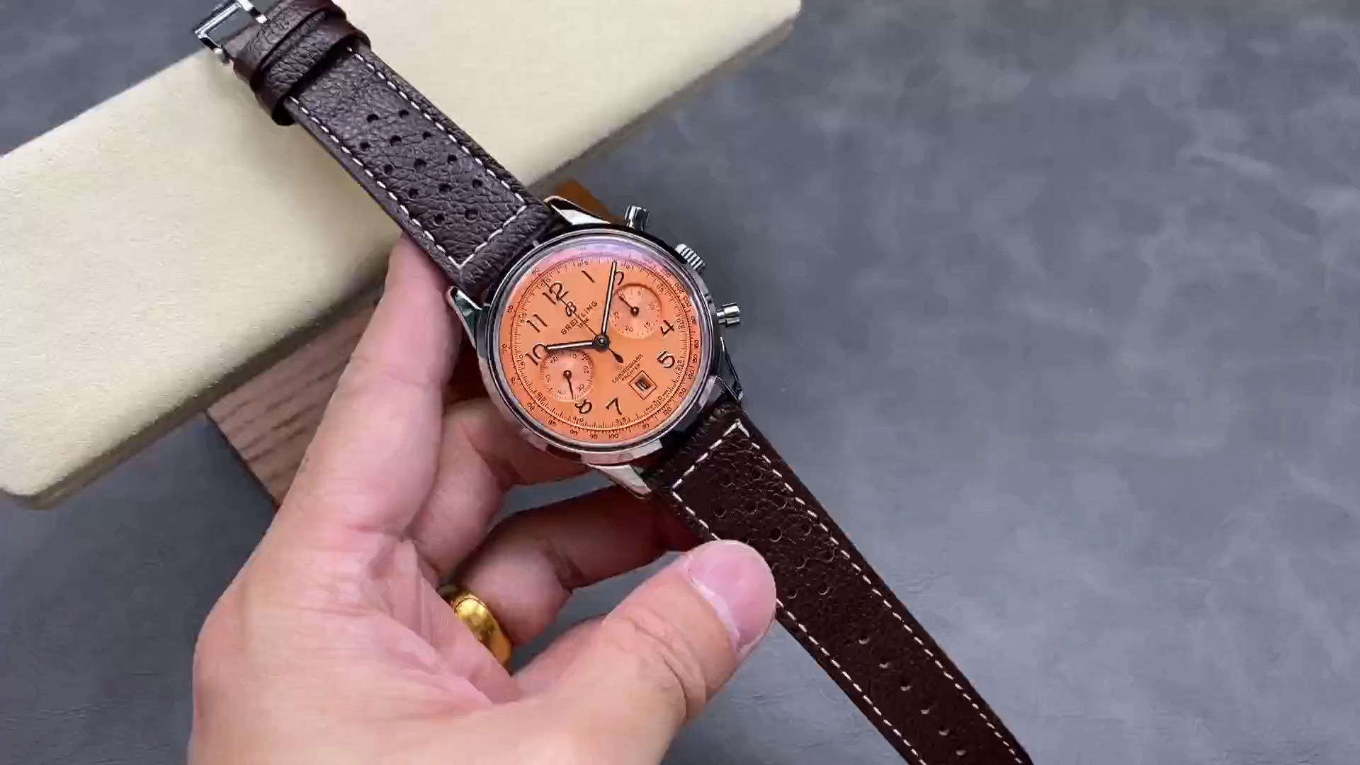 Breitling Premier B01 42mm AB0145331K1P2 Copper Dial Replica