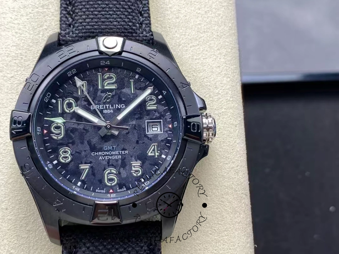 Breitling Avenger Automatic GMT Black Strap S32320101B1X1 Replica