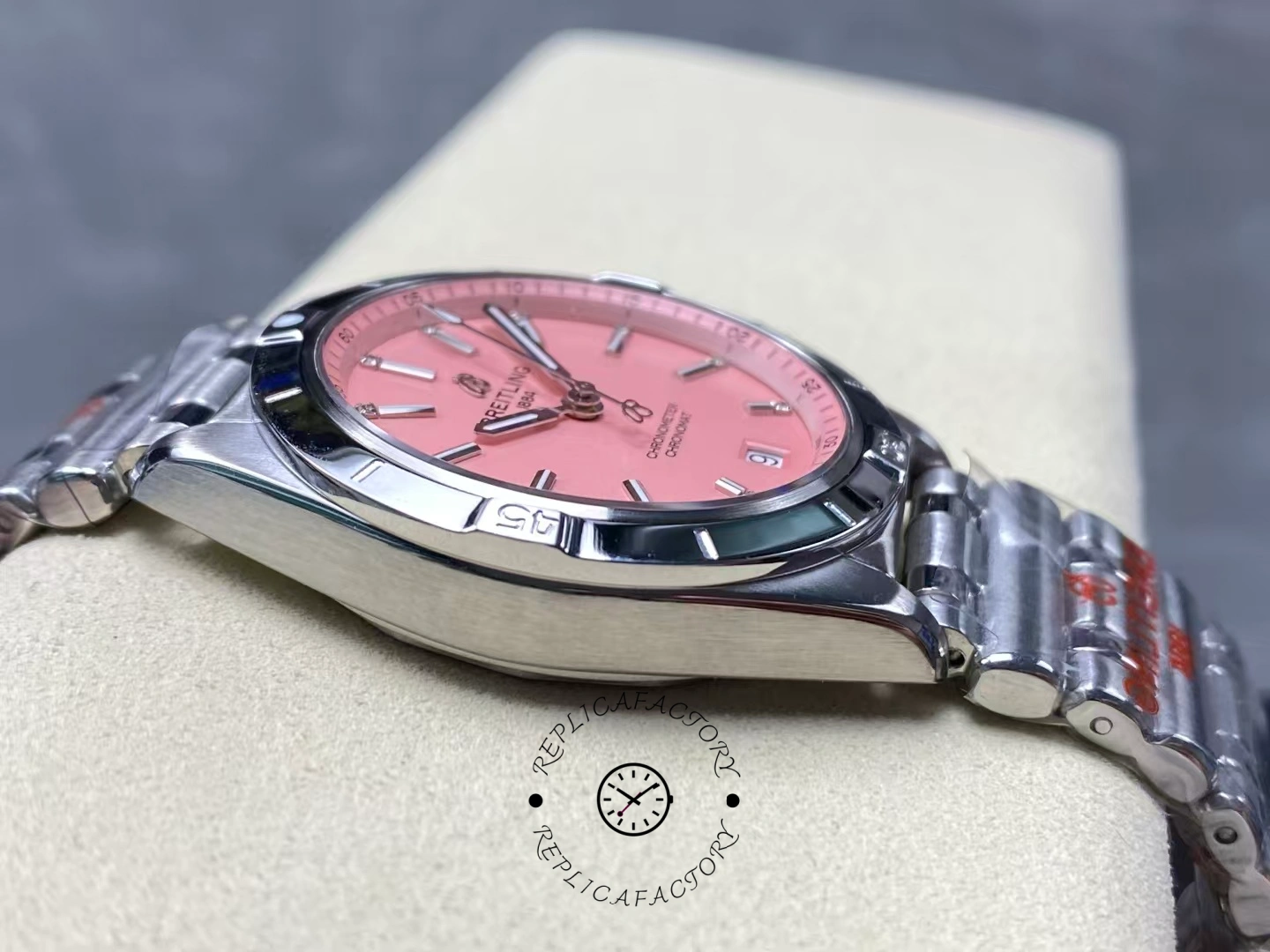 Breitling Chronomat 36mm Pink Dial A77310101K1A1 Replica
