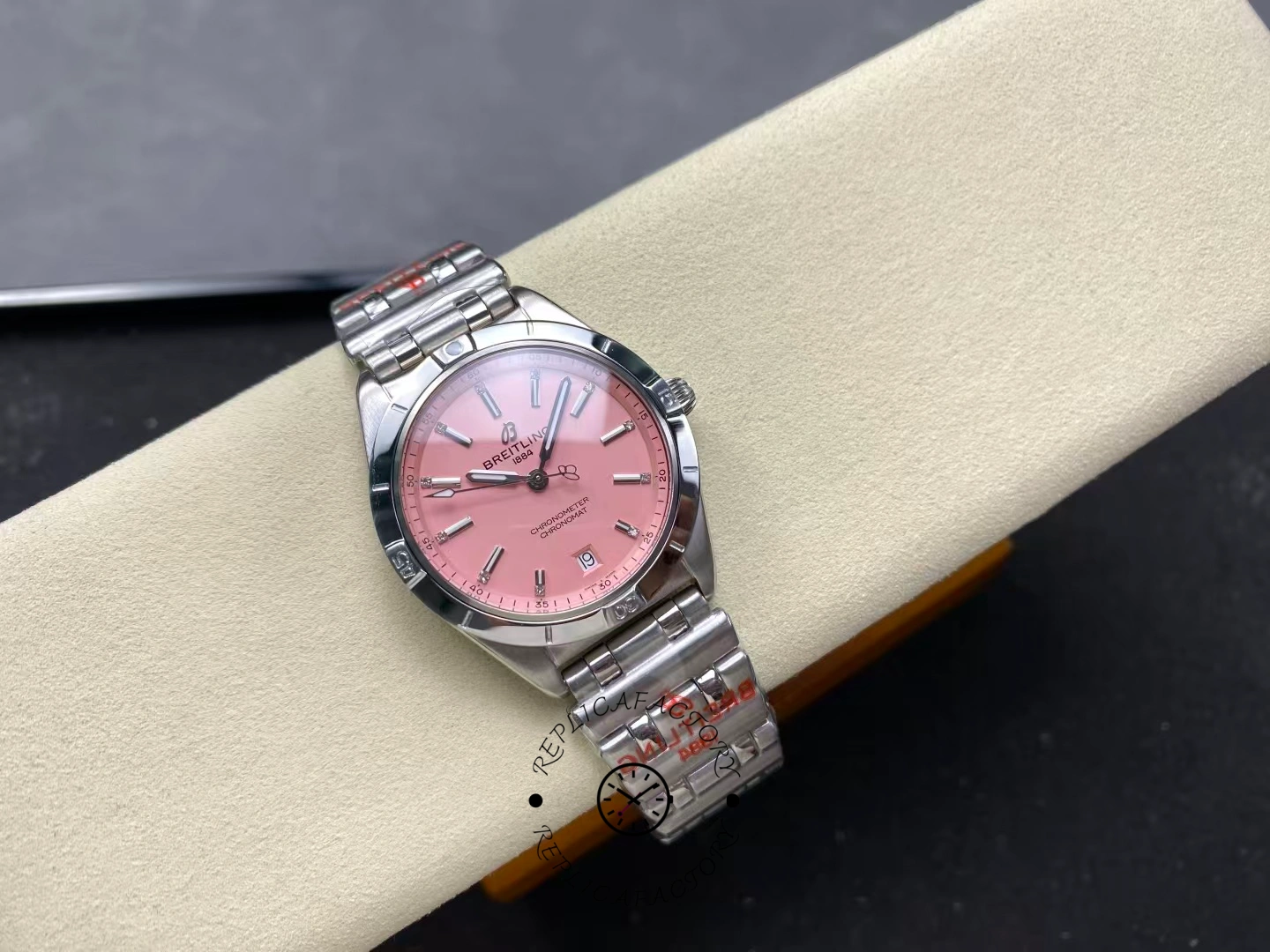 Breitling Chronomat 36mm Pink Dial A77310101K1A1 Replica