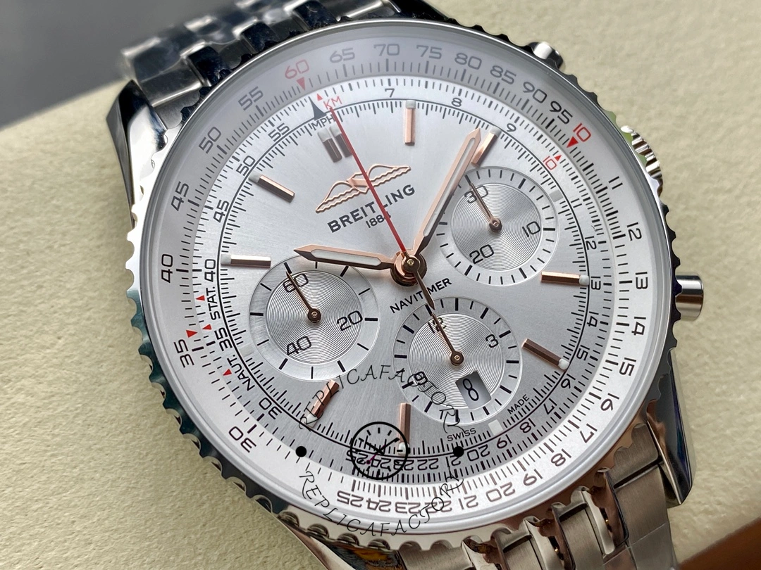 Breitling Navitimer B01 Clone AB0139211G1A1 Silver Dial 41mm