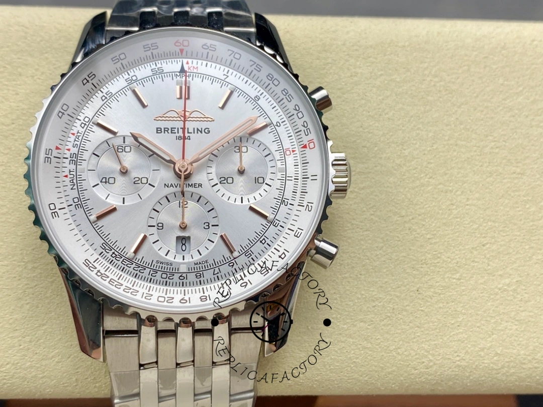 Breitling Navitimer B01 Clone AB0139211G1A1 Silver Dial 41mm