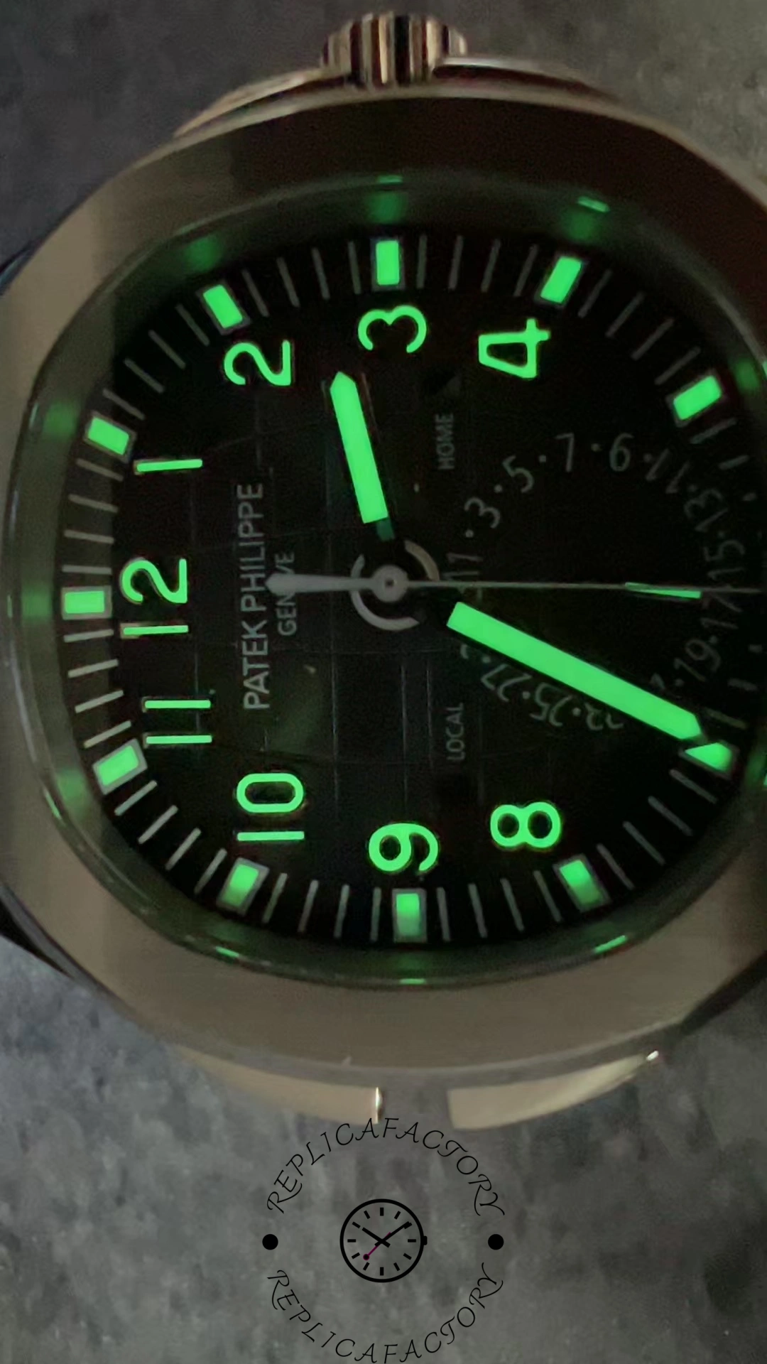 Replica Patek Philippe Aquanaut 5164A 001 Stainless Steel Dual Time 40mm Mens Watch