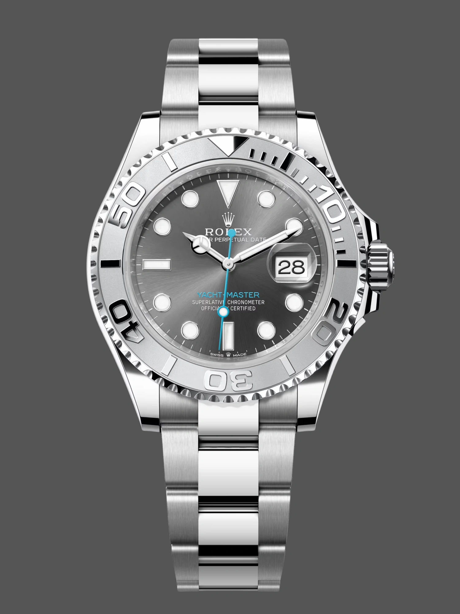 Rolex Yacht-Master 40 126622 platinum bezel dark rhodium dial Oyster bracelet