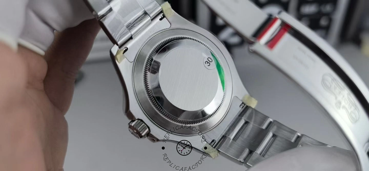 Caseback of Rolex Yacht-Master 40 126622 brushed finish stainless steel