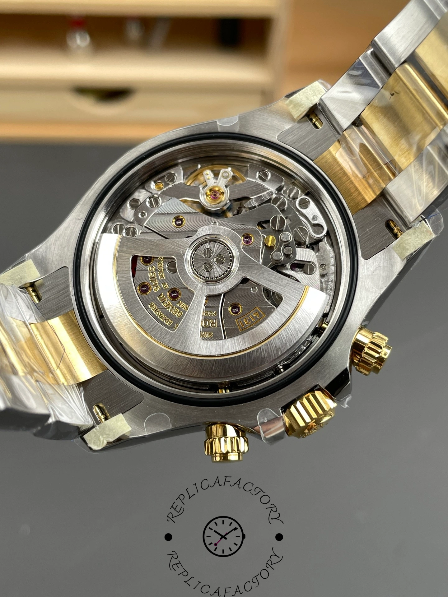 Display caseback of Rolex Daytona 126503-0002 showing movement 4131 APS Factory.