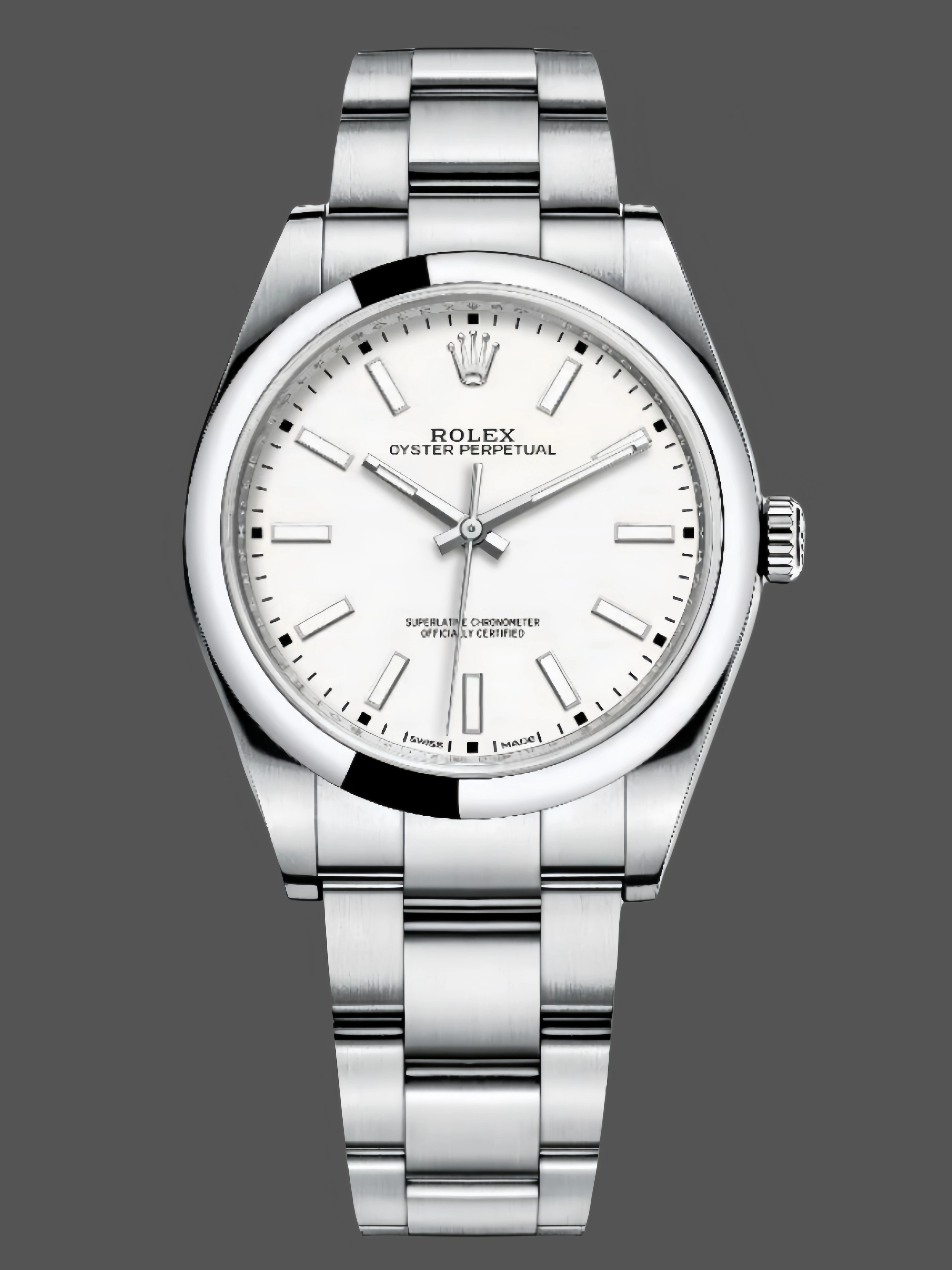 Front view of Rolex Oyster Perpetual 114300