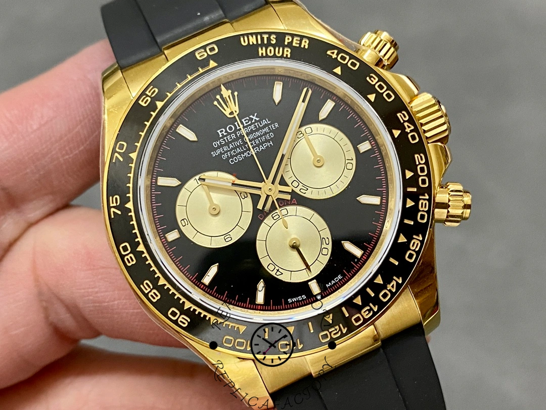 Angled view of Rolex Daytona 126518LN showing detailed chronograph layout.