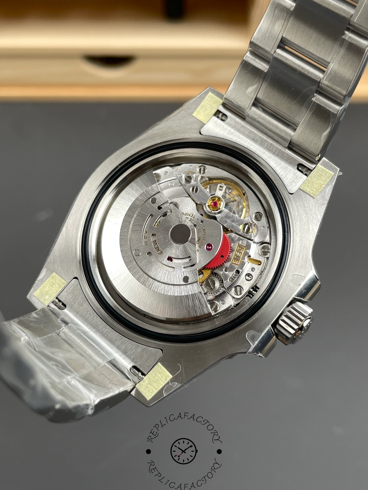 3285 Movement view of Rolex Submariner Date 126610LN with automatic caliber mechanism visible.