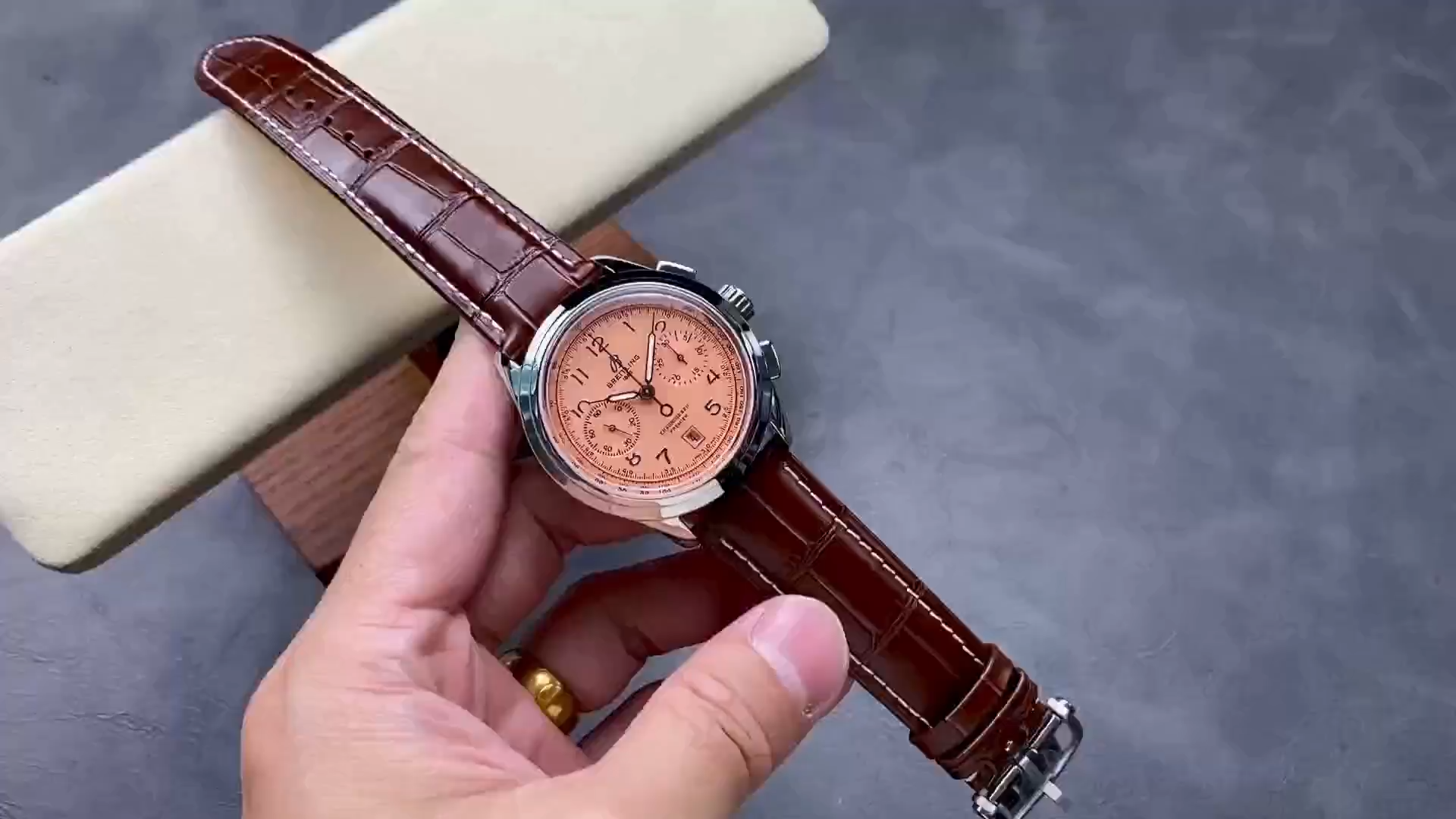 Breitling Premier B01 Chronograph 42 AB0145331K1P2 Replica Copper Dial - Video