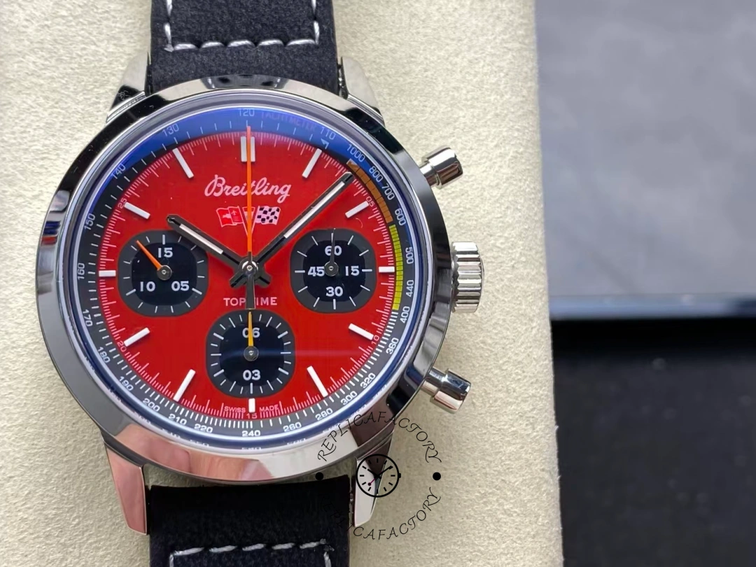 Front dial view of Breitling Top Time B01 Chevrolet Corvette A25310241K1X1 chronograph. - Front view