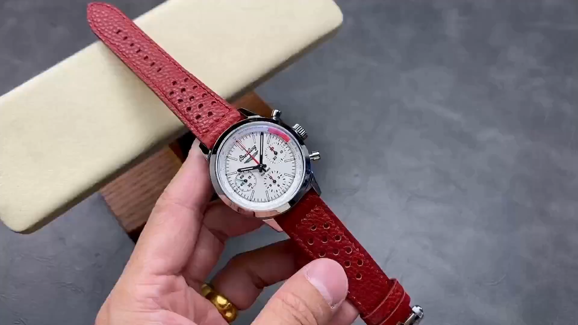 Breitling Premier B01 AB0176A71A1X1 1:1 Clone Chronograph 42mm White Dial - Video