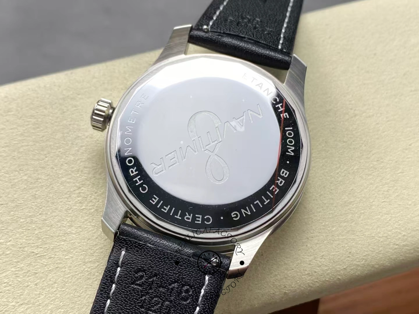 Caseback of Breitling Navitimer 8 Automatic 41 A17314101C1X2 with NAVITIMER engraving.