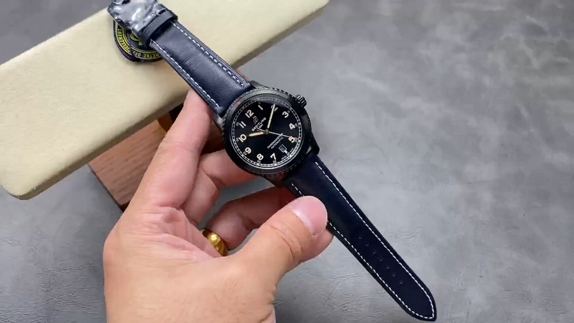 Navitimer Aviator 8 M17314101B1X1 Replica Automatic 41mm Blue Leather Strap - Video