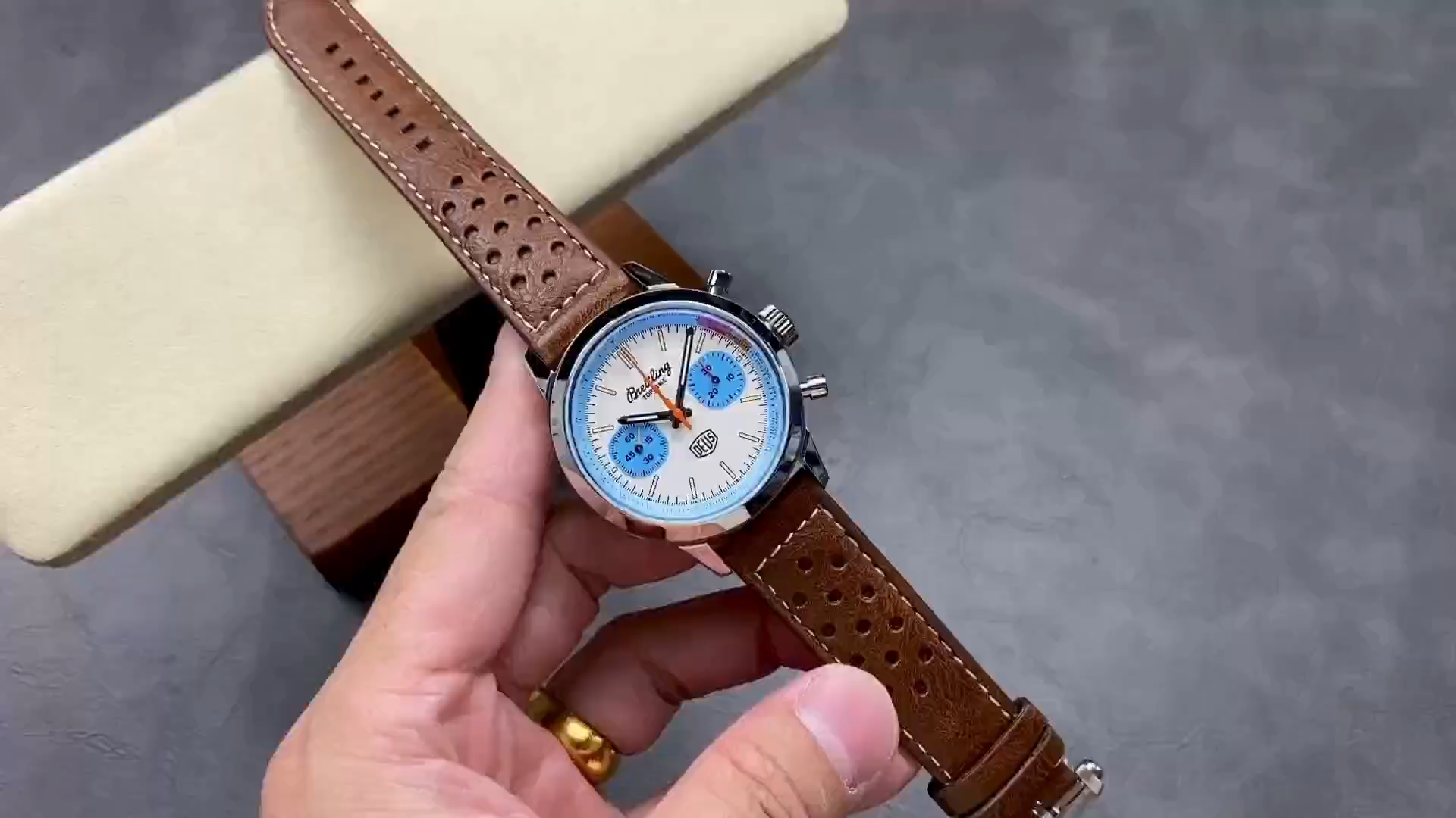 Breitling Top Time Deus L.E. 41MM White Dial Leather Strap A233112A1A1X1 Replica - Video