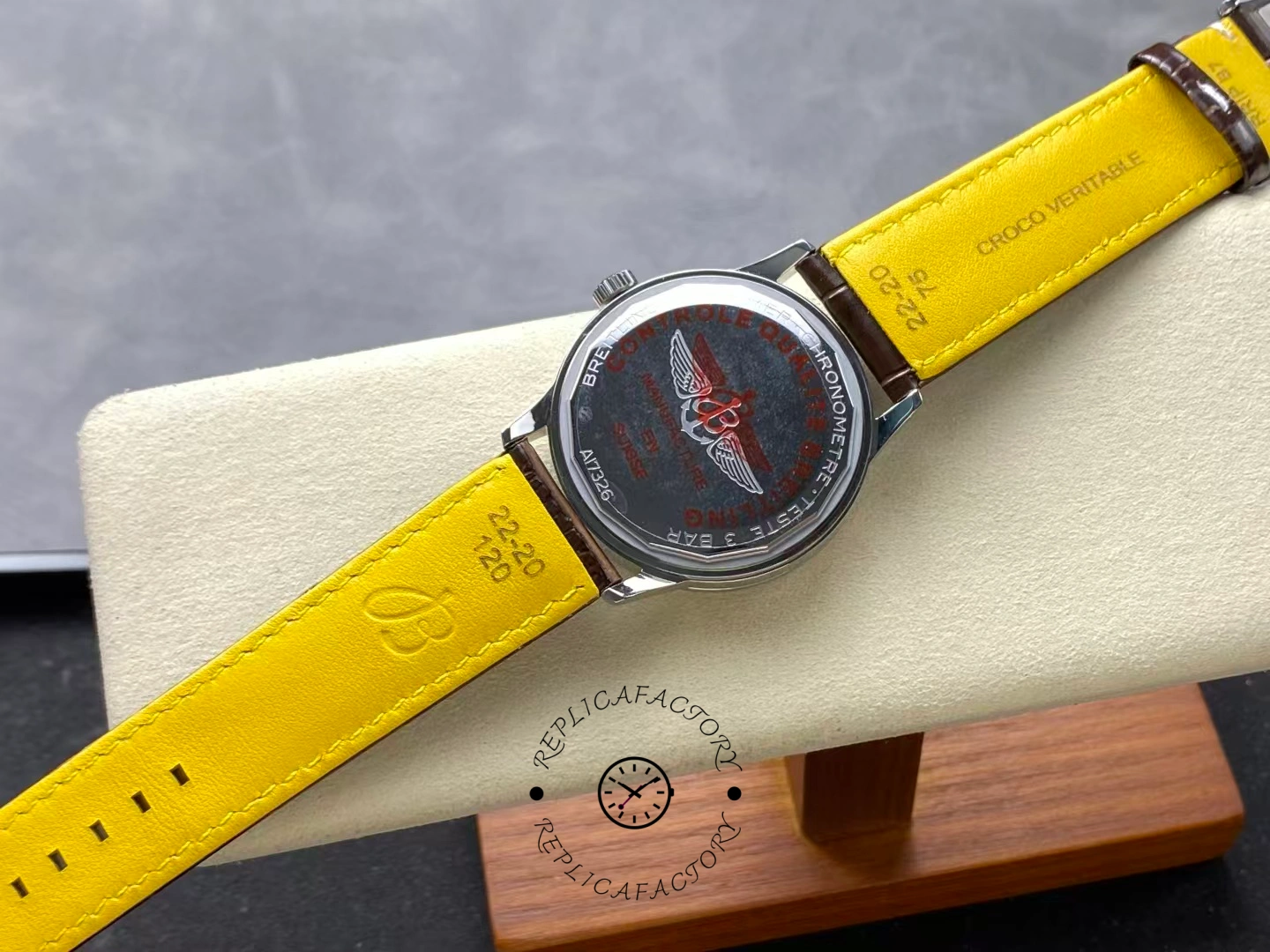 Caseback of Breitling Navitimer 41 A17326211G1P1 with engraved logo.