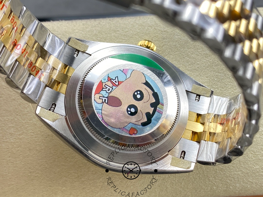 Caseback view of Rolex Datejust 41 126333 with ARF protective sticker applied.