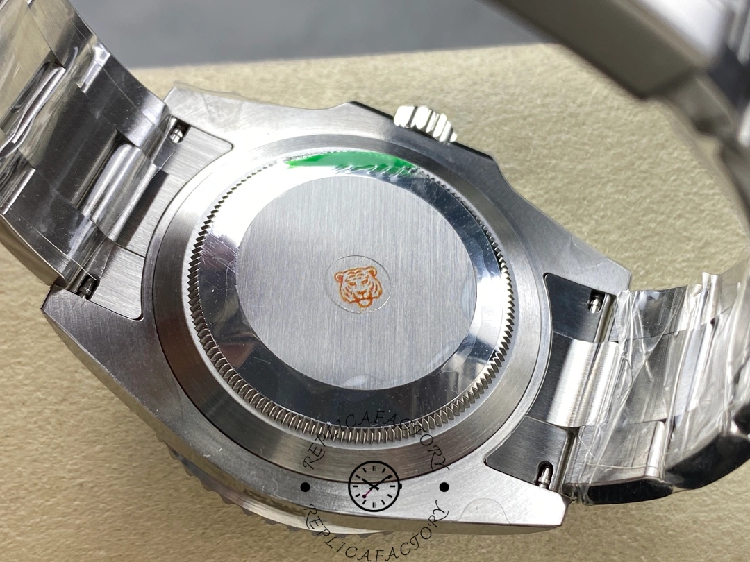 Caseback view of Rolex Submariner 126619LB with protective sticker.