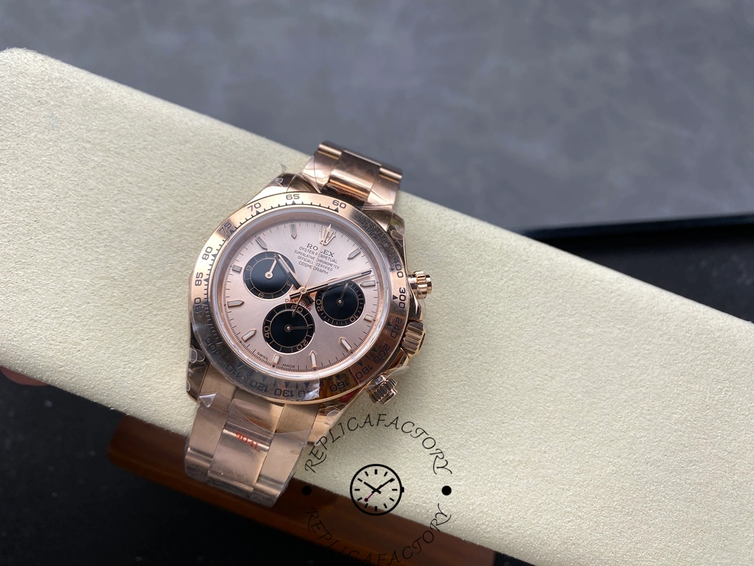 Rolex Daytona 126505 photographed on display cushion showing case, dial and bracelet.