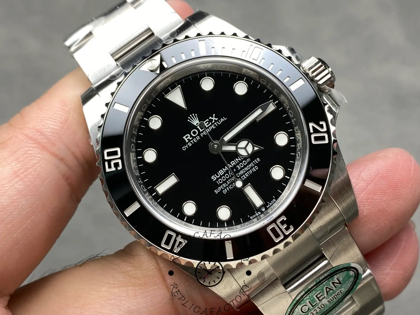 angled view of the Rolex Submariner 124060 highlighting the bezel and hands.