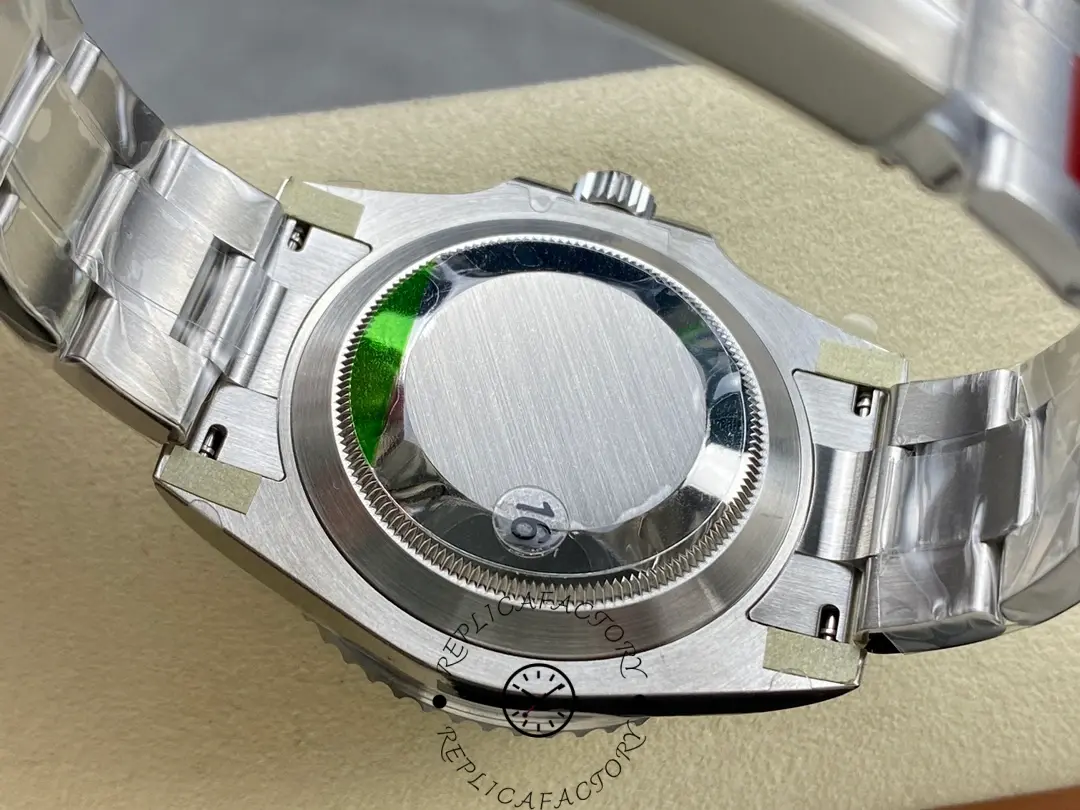 Caseback view of Rolex Submariner 124060 with brushed steel finish.