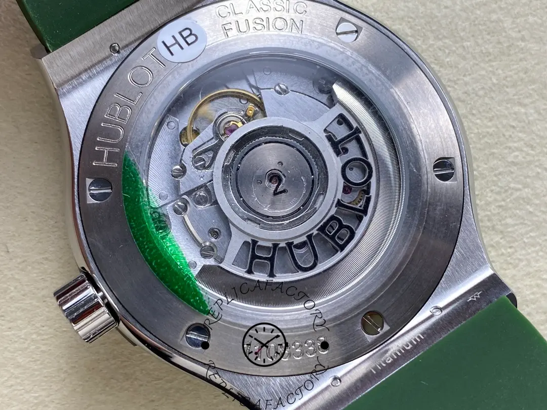 Caseback of the Hublot 542.NX.8970.RX showing automatic rotor design.