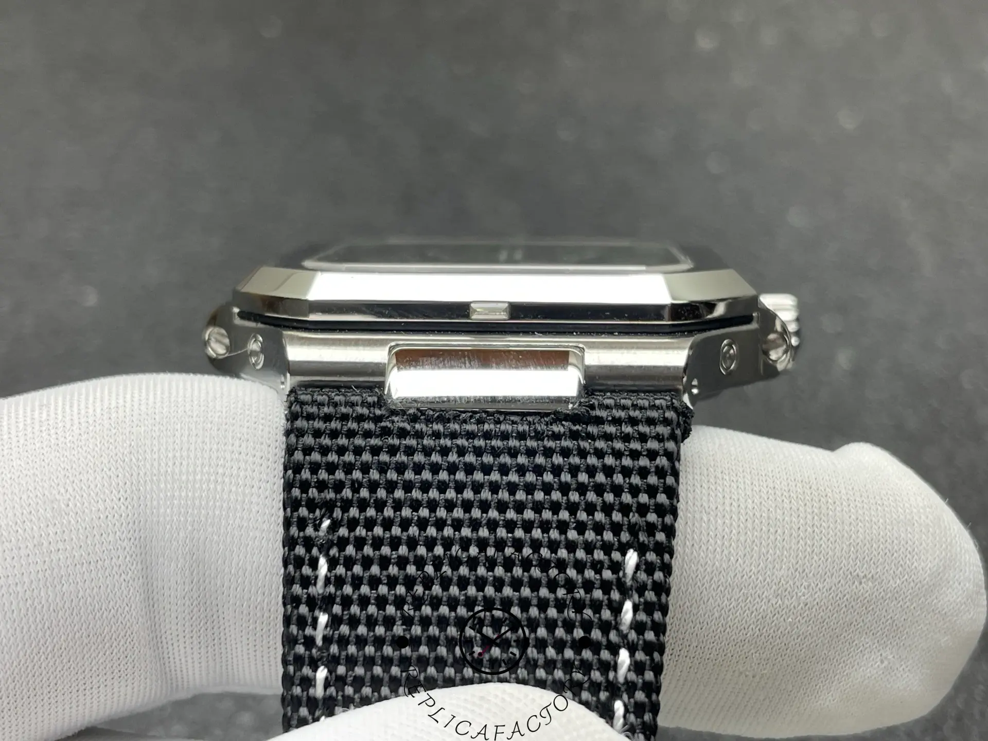 Top view of Patek Philippe 5822P showing lugs and upper case structure.