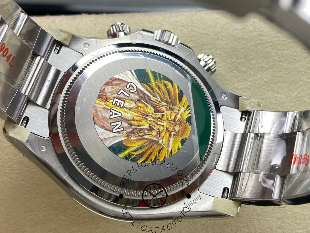 Caseback view of Rolex Daytona 126509-0003 showing screw-down back and protective sticker.