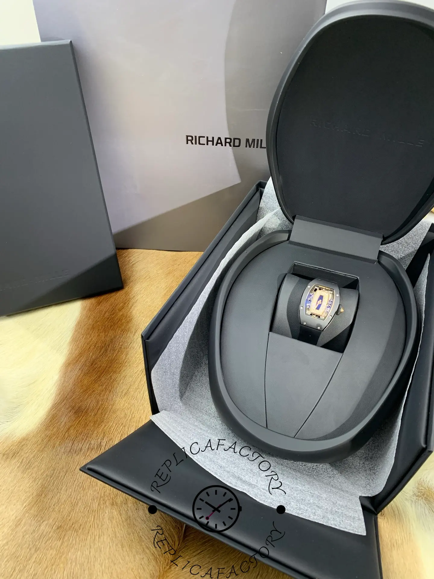 Richard Mille RM 07-01 displayed inside luxury presentation box.
