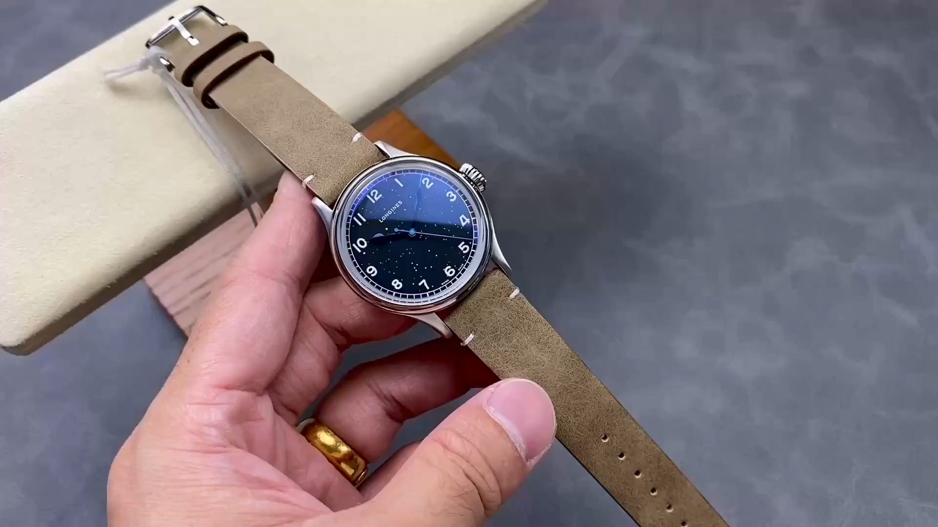 Longines Heritage Military 38.5mm Leather Replica L2.819.4.93.2 Black Dial - Video