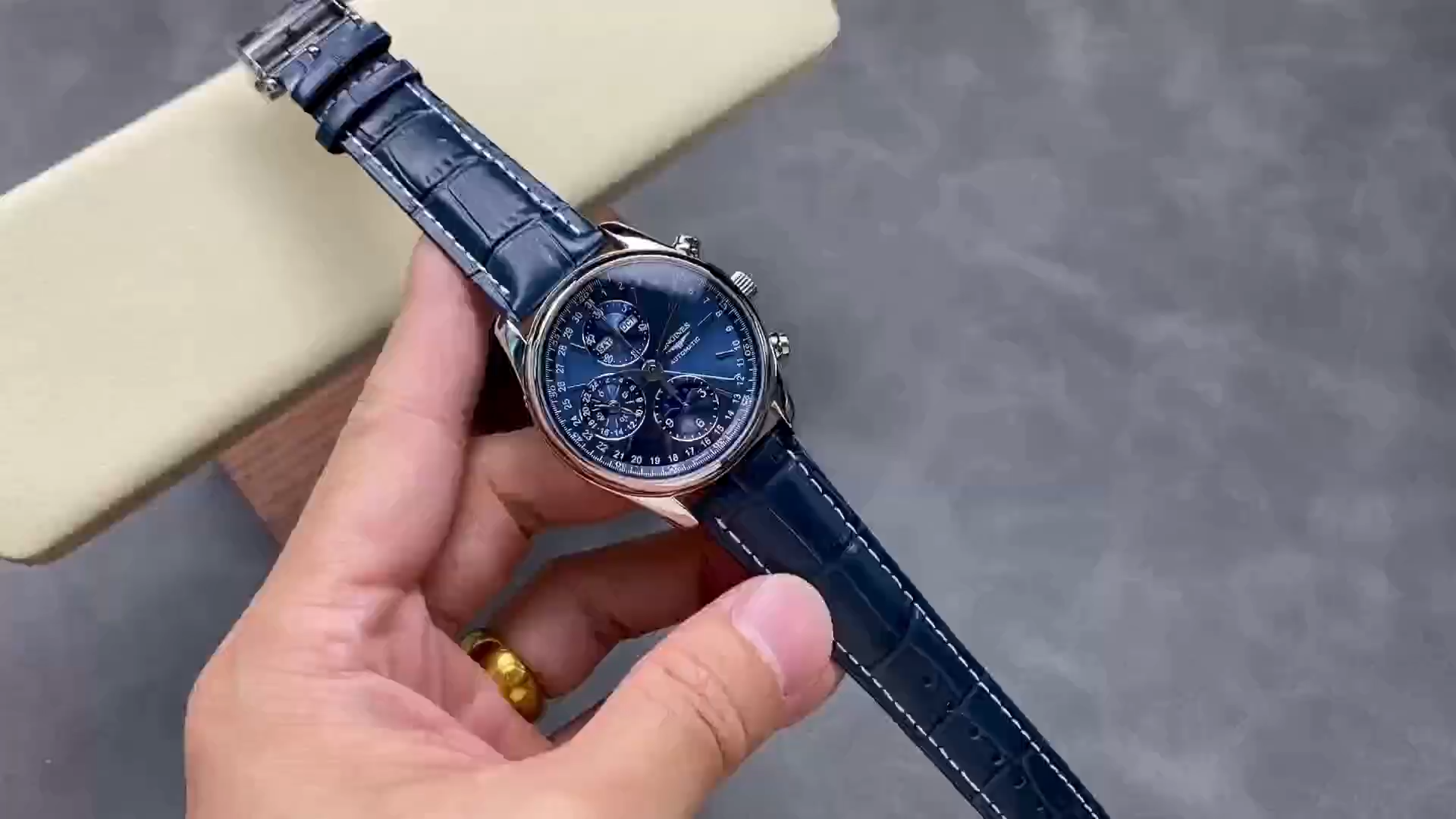 Longines Master Collection 42 Chronograph L2.673.4.92.0 1:1 Clone Blue Strap - Video