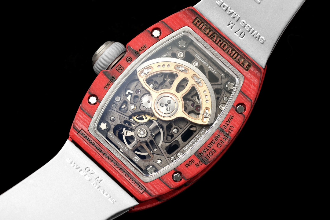 Richard Mille RM07-01 Racing Red Carbon White Rubber Strap 46mm Ladies Watch - Image 8