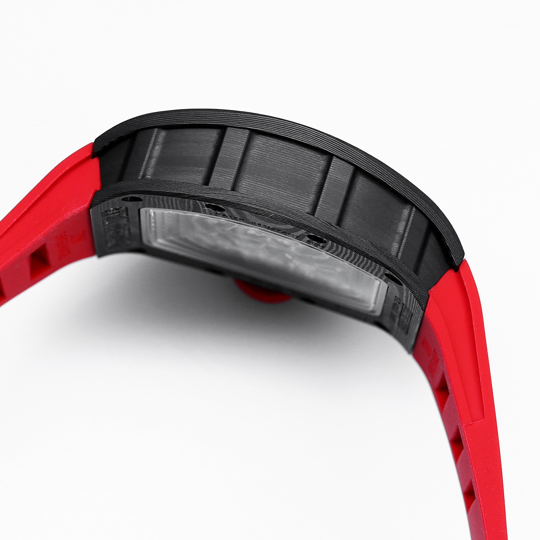 Richard Miller RM 055 NTPT Carbon Fiber Red Rubber Strap - Image 8